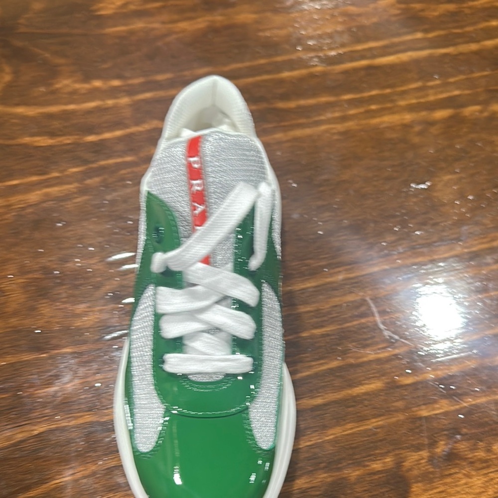 Prada Green and White Sneakers Classic Style